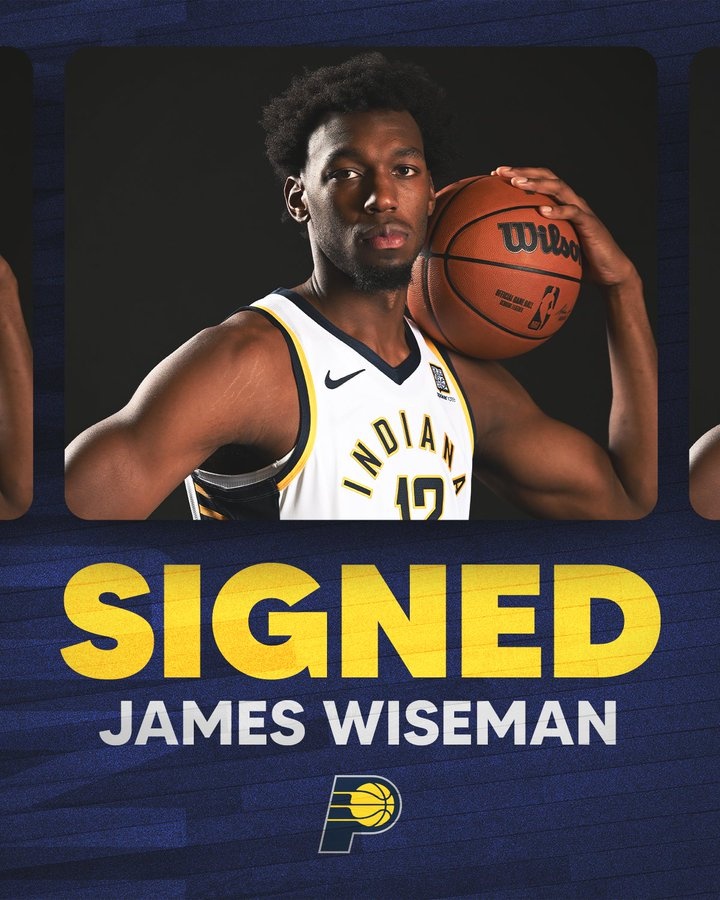 一年合同！步行者官方宣布签下中锋詹姆斯-怀斯曼：欢迎回来