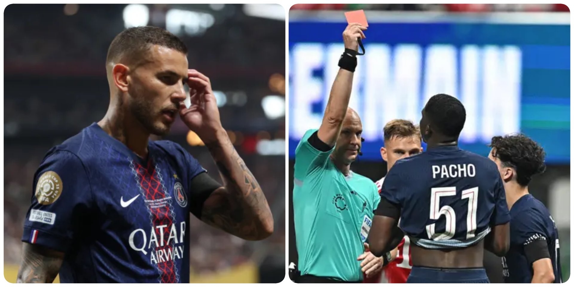 巴黎官方：因染红被禁赛两场的卢卡斯、帕乔于当地时间8日离队