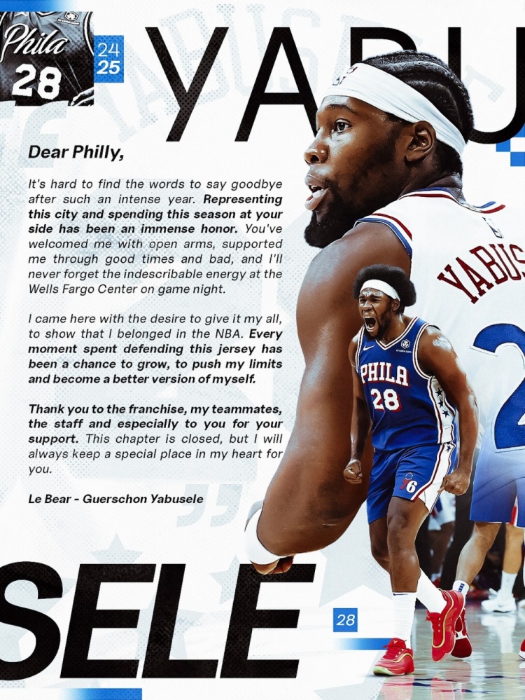 分手还是要体面！亚布塞莱：费城永远在我心中