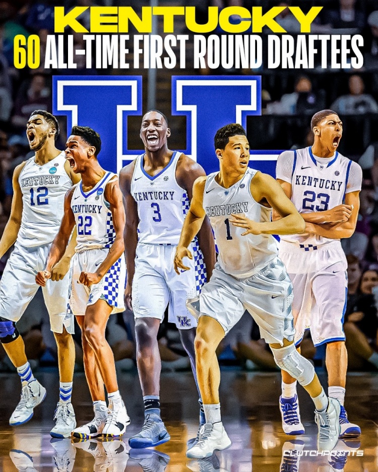 培养首轮秀最多的大学：肯塔基60个高居第一 杜克&北卡紧随其后