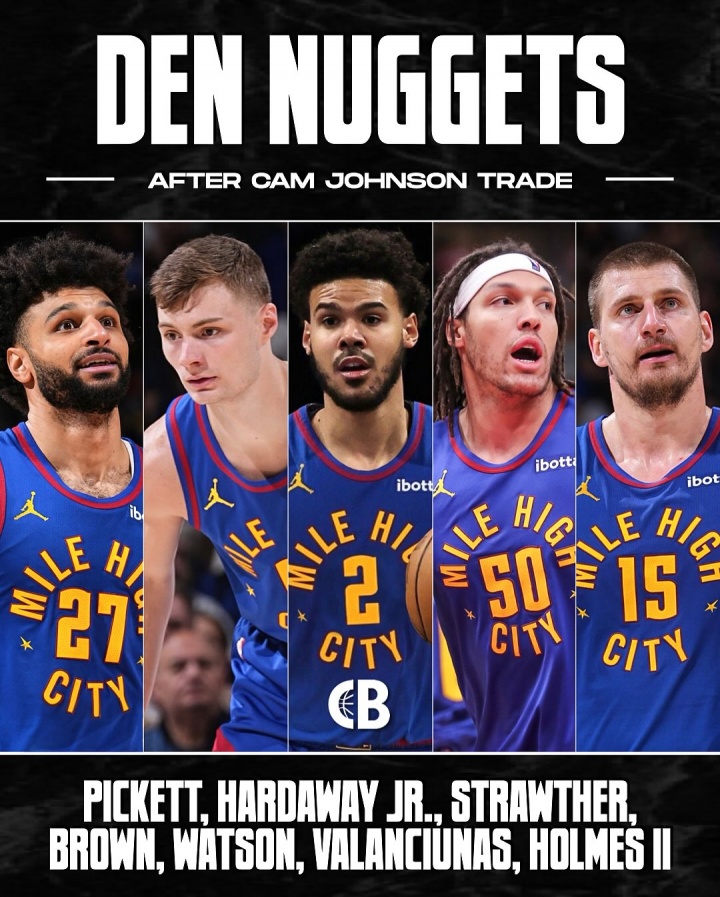 西部第几？⛏️掘金潜在首发：穆雷+布劳恩+C-约翰逊+戈登+约基奇