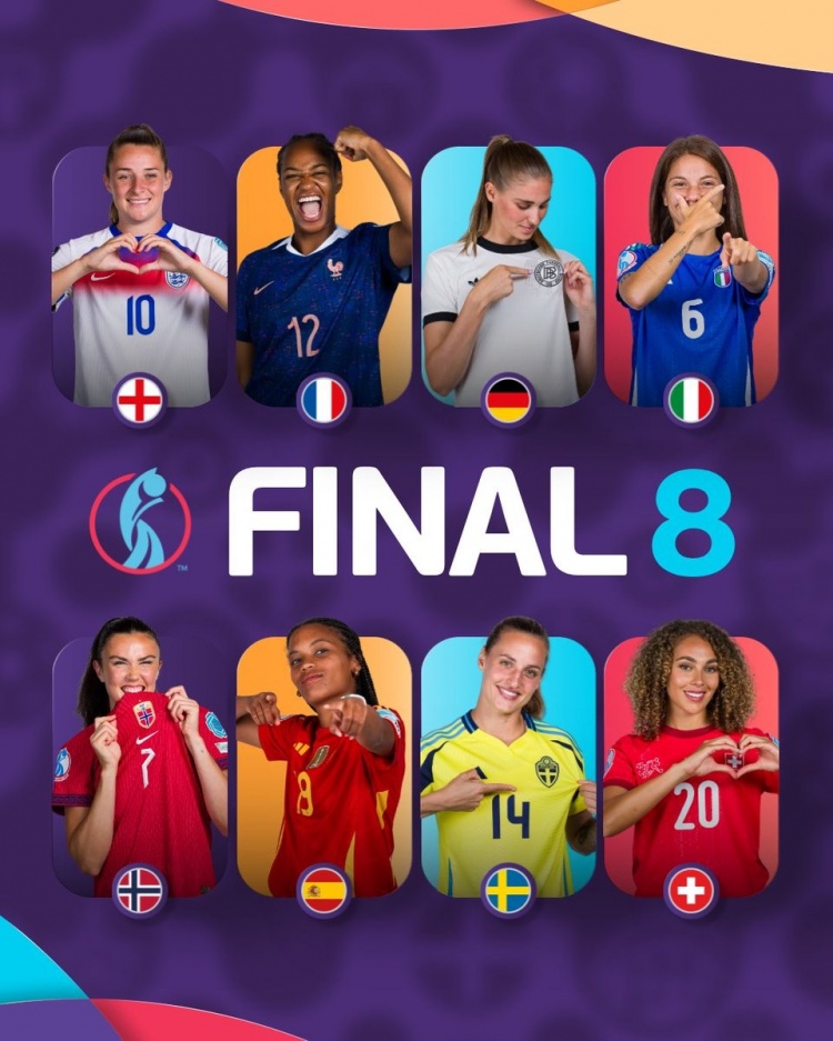 女足欧洲杯八强出炉：瑞典vs英格兰、法国vs德国、西班牙vs瑞士