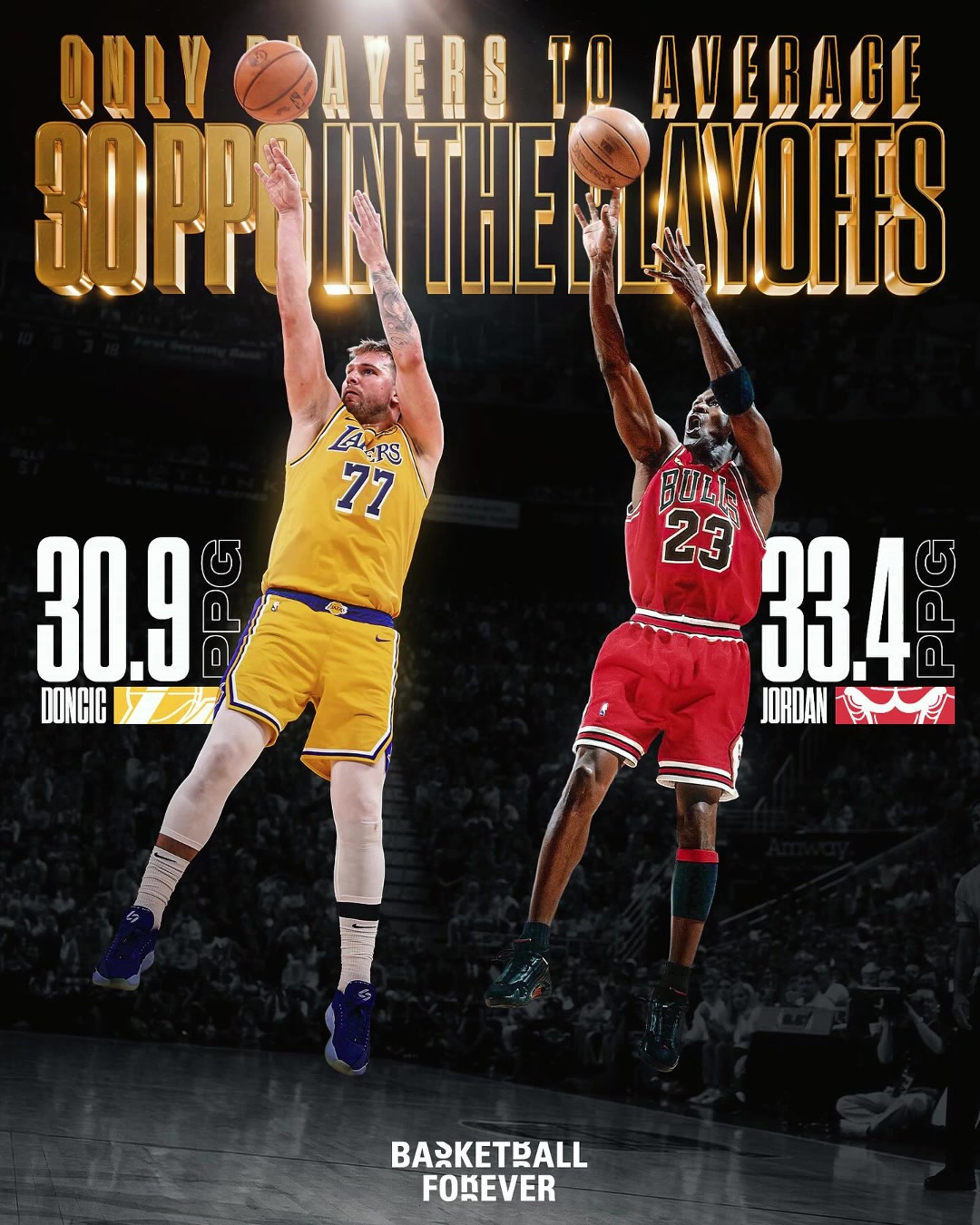 冷知识：东契奇、乔丹是NBA史上仅有两位季后赛场均30+的！