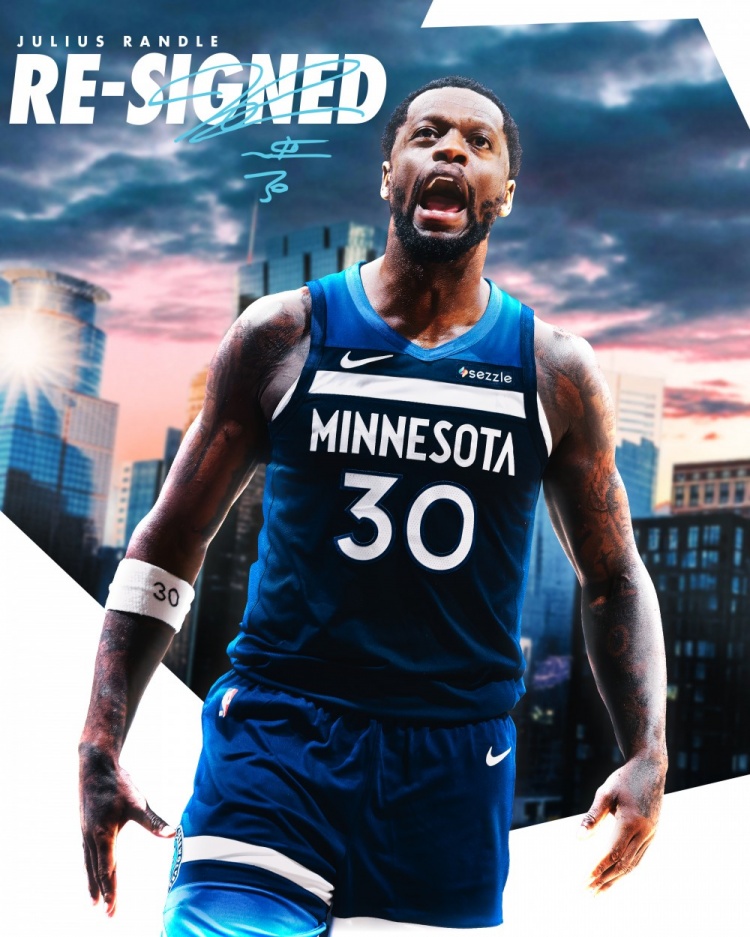 3年1亿美元+末年球员选项！森林狼官宣续约兰德尔