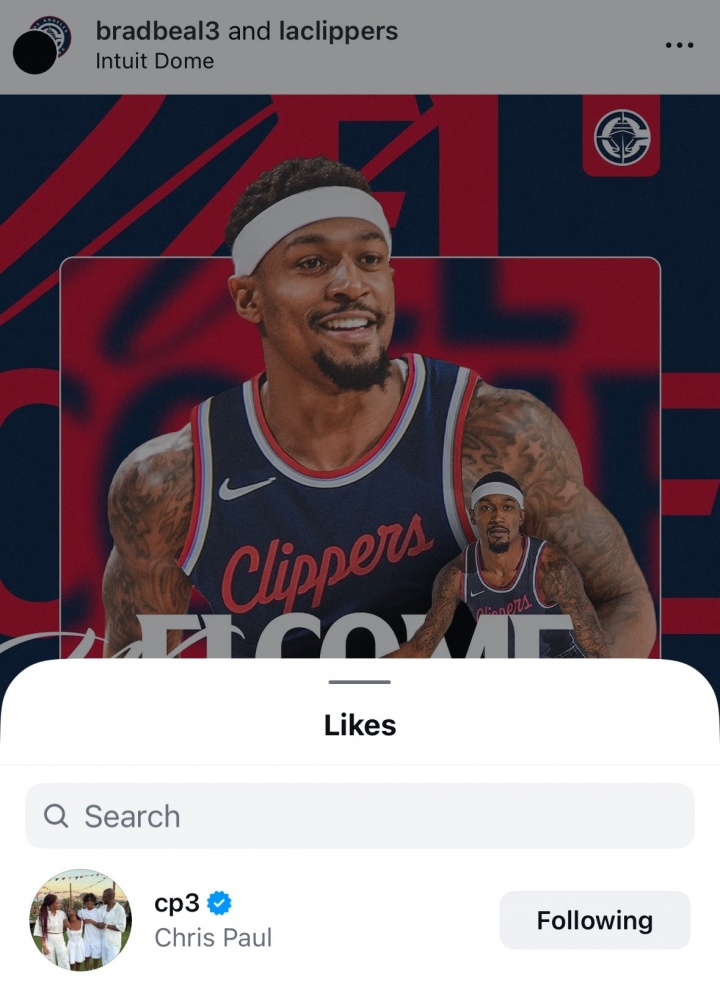 老炮要不要回来？快船晒海报欢迎比尔加盟 自由球员保罗献上一赞