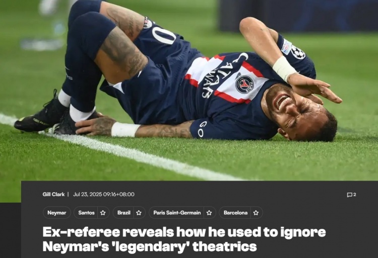 前名哨：VAR让内马尔这种跳水王没市场了，真重伤的人才不会打滚