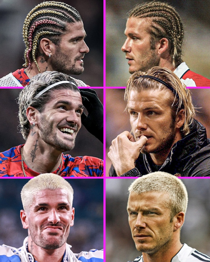 几分相似？🧐TNT晒照：相同发型的贝克汉姆和德保罗对比