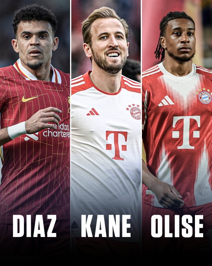 三叉戟英超造！拜仁近3年花2亿打造锋线组合：凯恩+奥利塞+迪亚斯