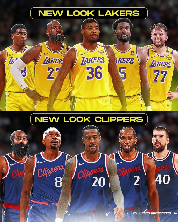 🤔美媒晒新阵容下的湖人VS快船：洛城一条街 现在谁主宰？