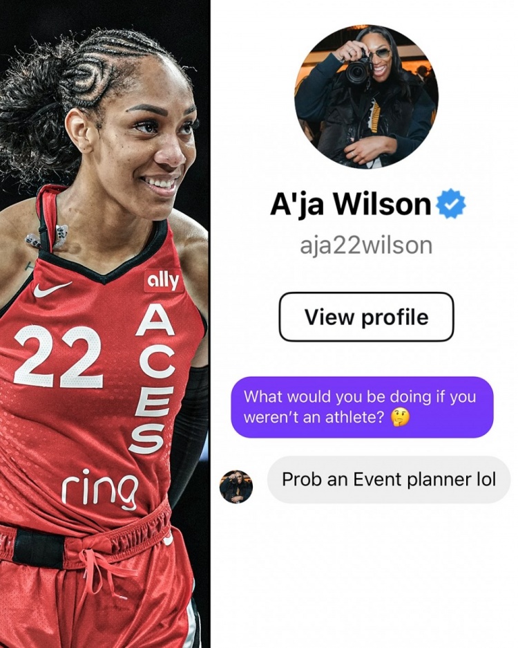 不当运动员做什么？阿贾-威尔逊：可能去当活动策划哈哈