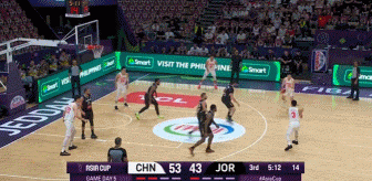 行云流水！中国男篮连续传导 胡明轩空位三分穿针轰停对手