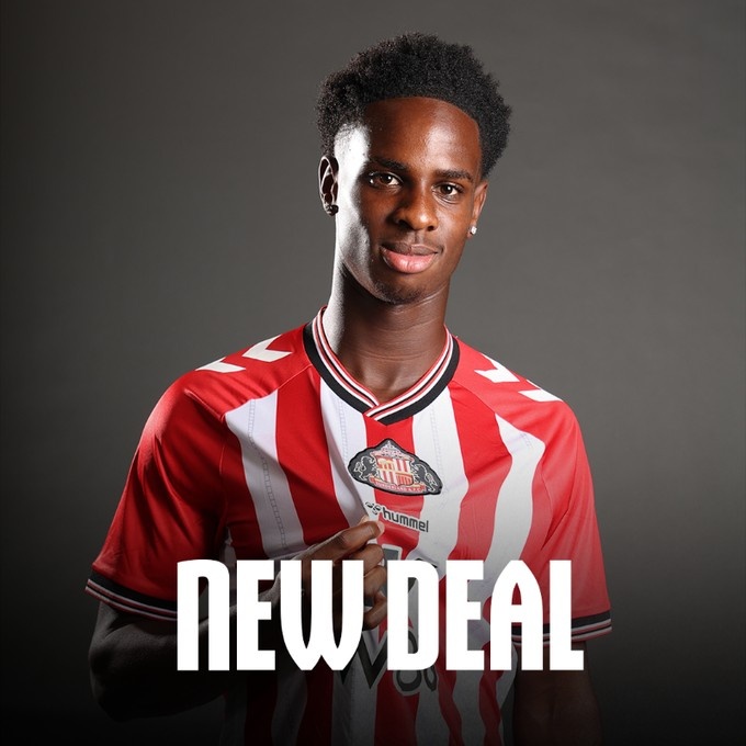 官方：桑德兰与18岁青训前锋特雷-奥贡苏伊续约至2028年