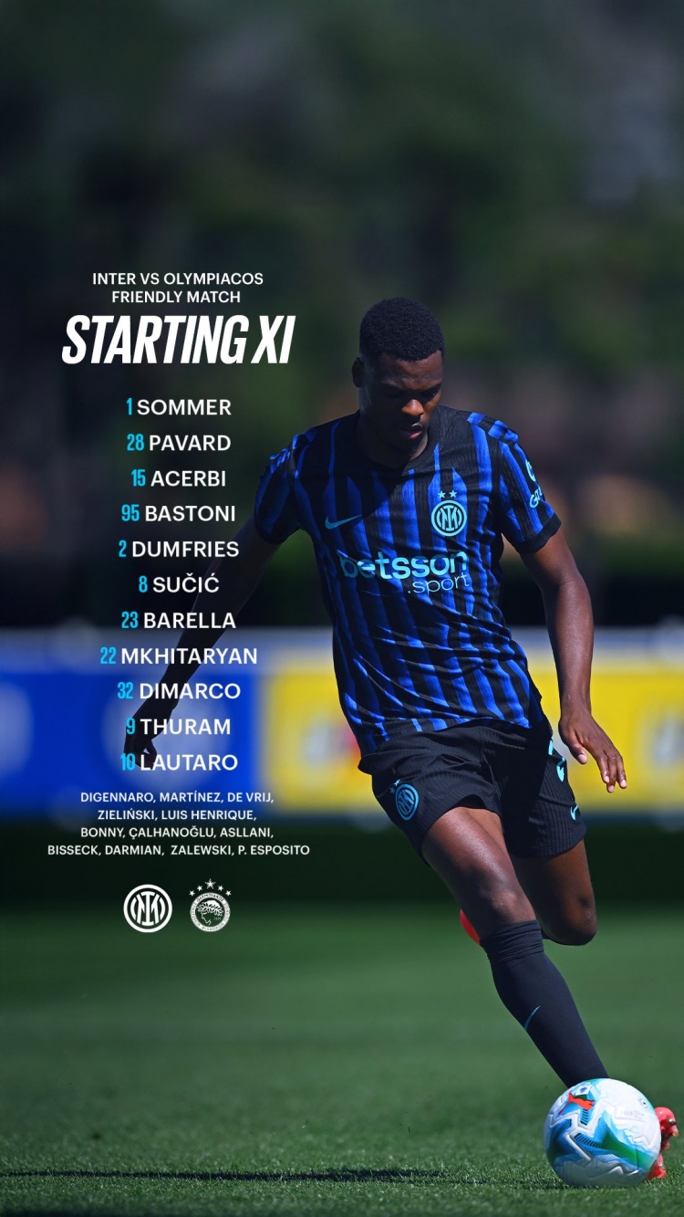 国米友谊赛首发：劳塔罗、小图拉姆、巴雷拉、佩塔-苏西奇出战