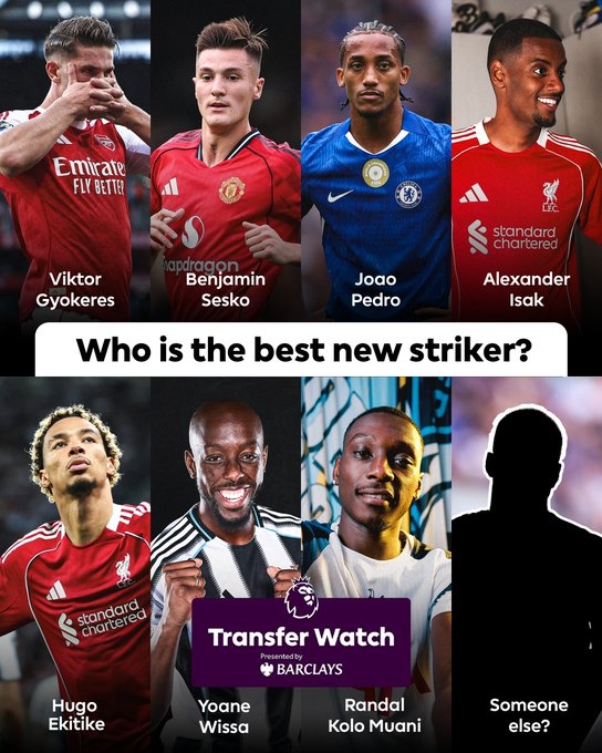 谁是最佳？英超列7大前锋新援：伊萨克、约克雷斯、佩德罗在列