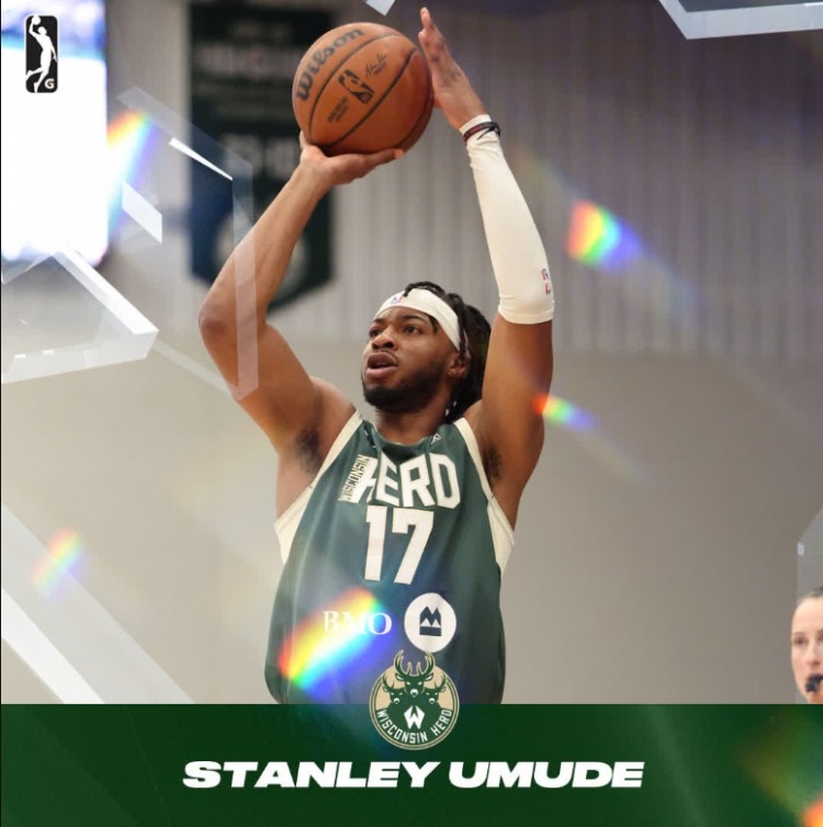 上赛季是雄鹿的双向球员！美记：马刺和后卫乌姆德签下训练营合同