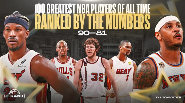 Clutch Points历史球星90-81：波什90 罗德曼89 甜瓜88 巴特勒81
