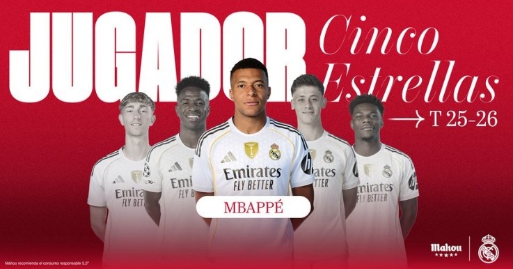 3场西甲3球，官方：姆巴佩当选皇马8月份队内最佳球员