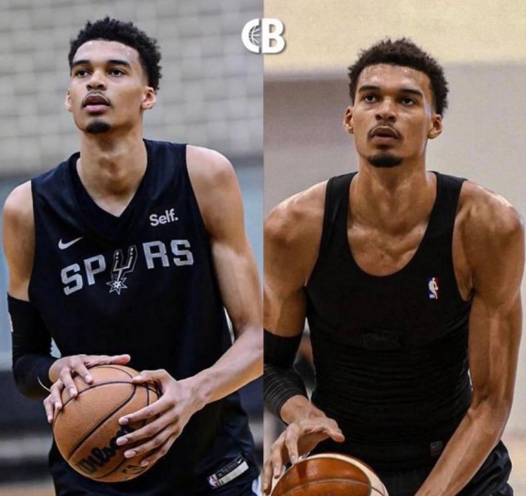 才打两年NBA啊！现在的文班比刚进NBA时壮了不止一圈